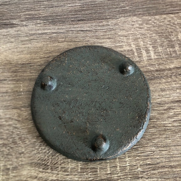 Vtg Heavy Cast Metal Footed Candle Holder - Picture 6 of 9